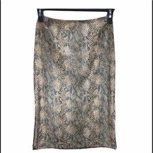 Vintage 90s snake print midi skirt